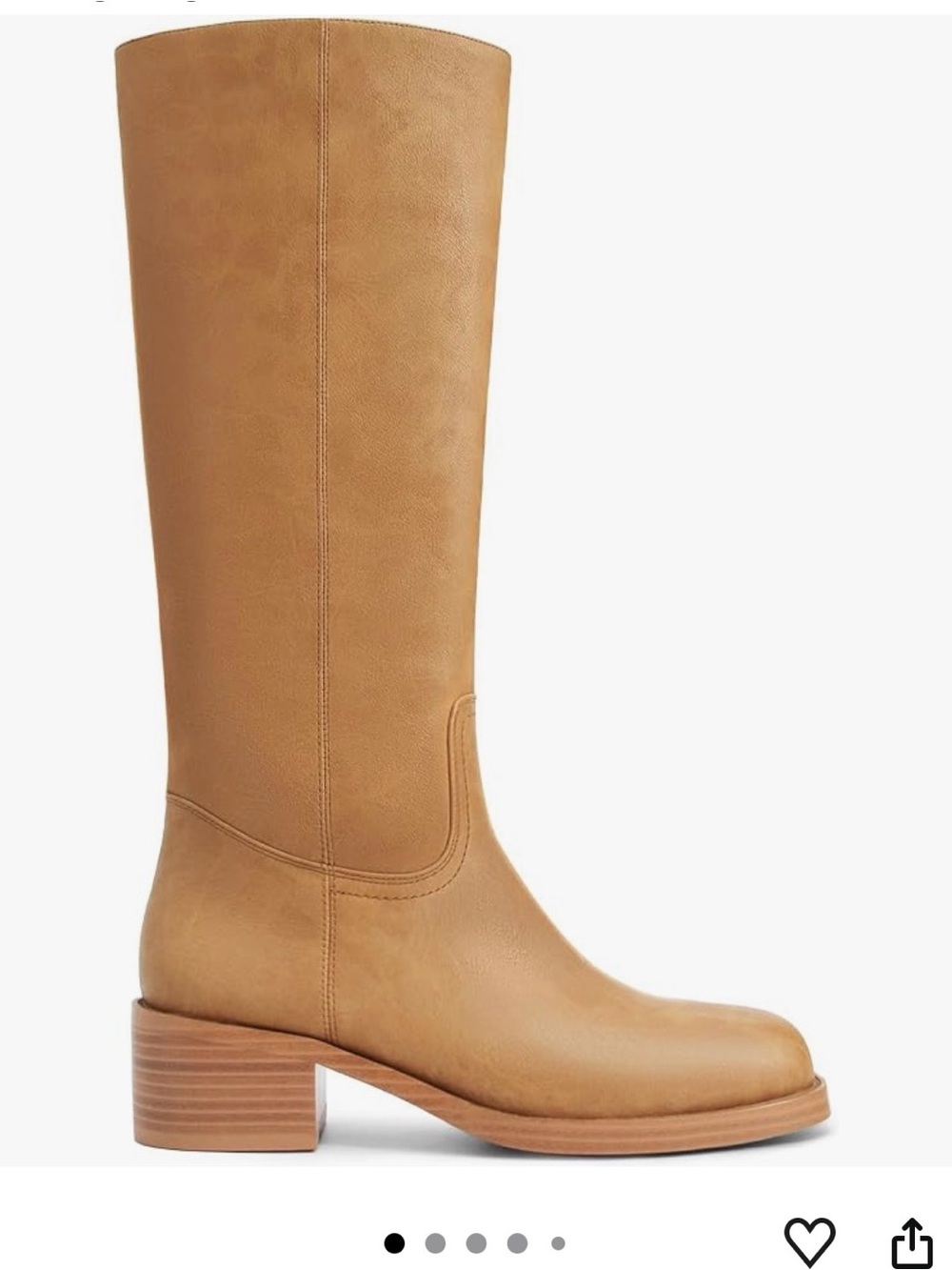 Women's Tall Tan faux Leather Boot - Classic Knee High